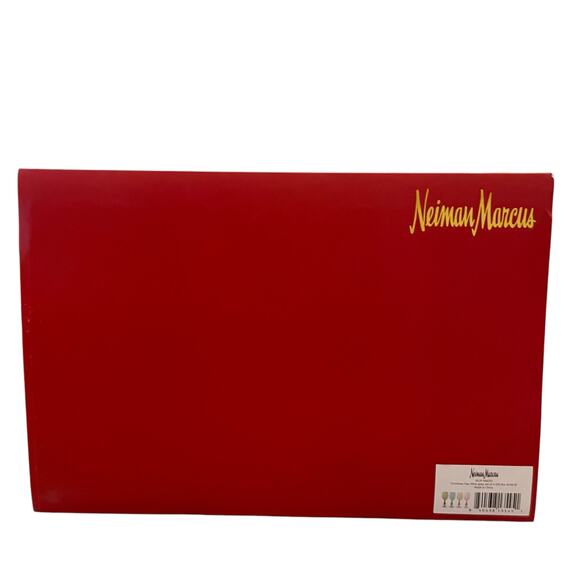 Neiman Marcus Multicolor Christmas Tree Wine Glass Set of 4 in Holiday Gift Box - Picture 9 of 9